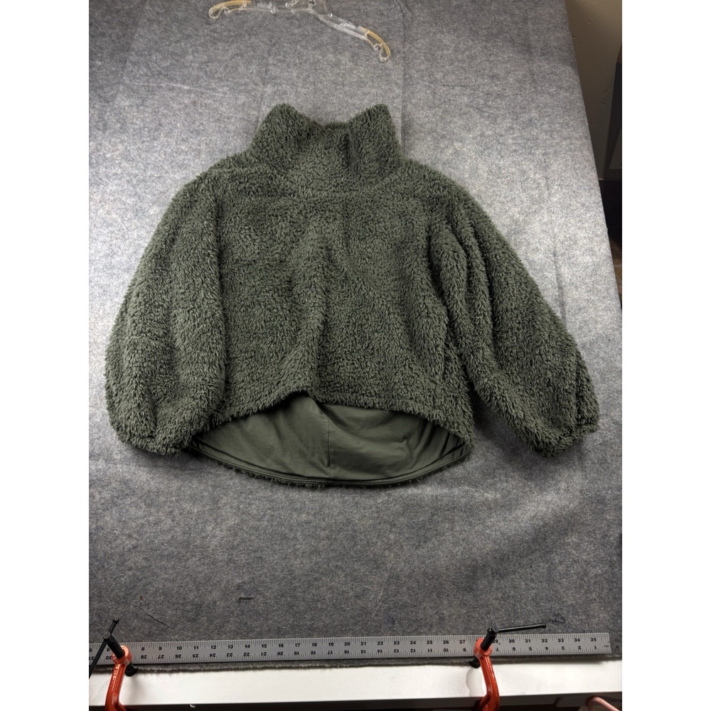Lululemon Restore Warm Sherpa Teddy‎ Bear Turtleneck Pullover Green Women's XS/S